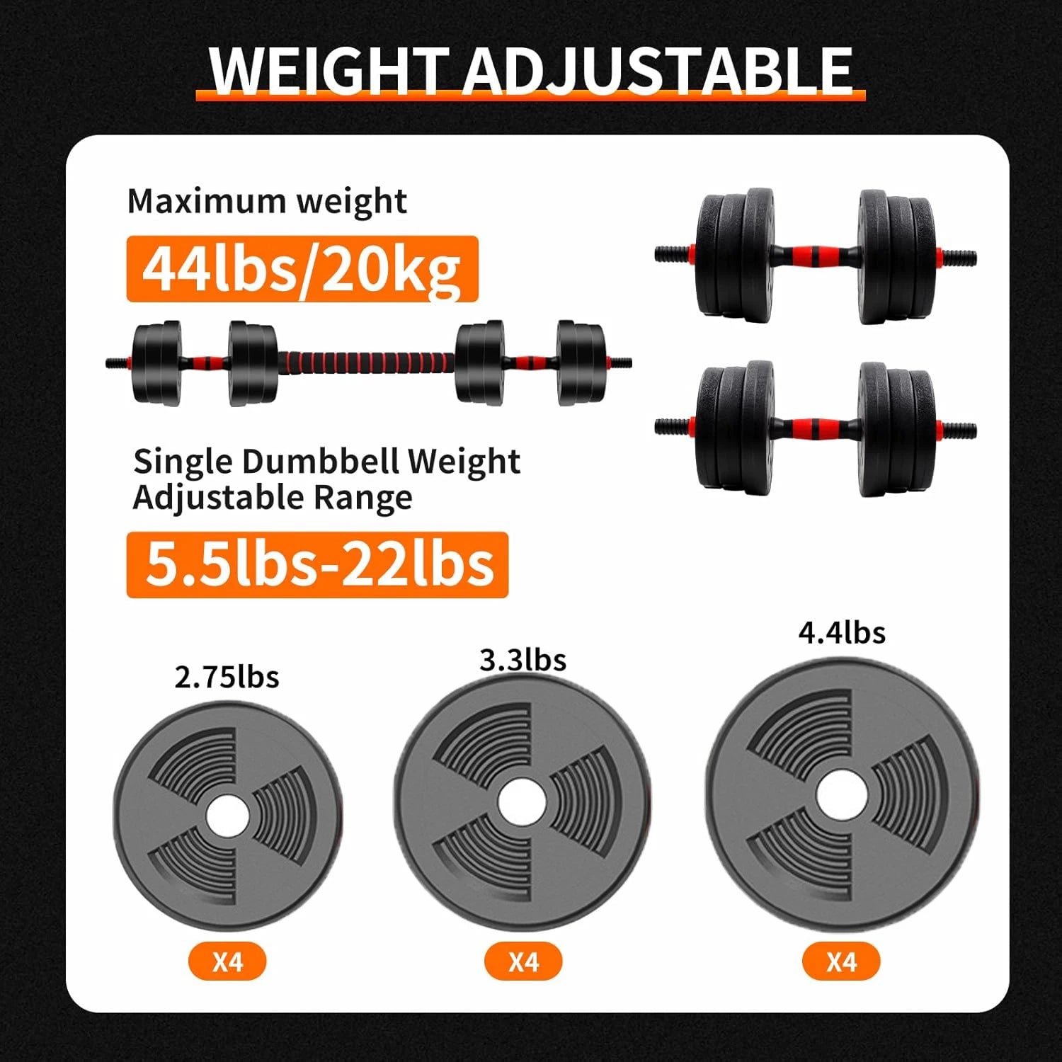 Versatile Adjustable Weight Plates Dumbbell