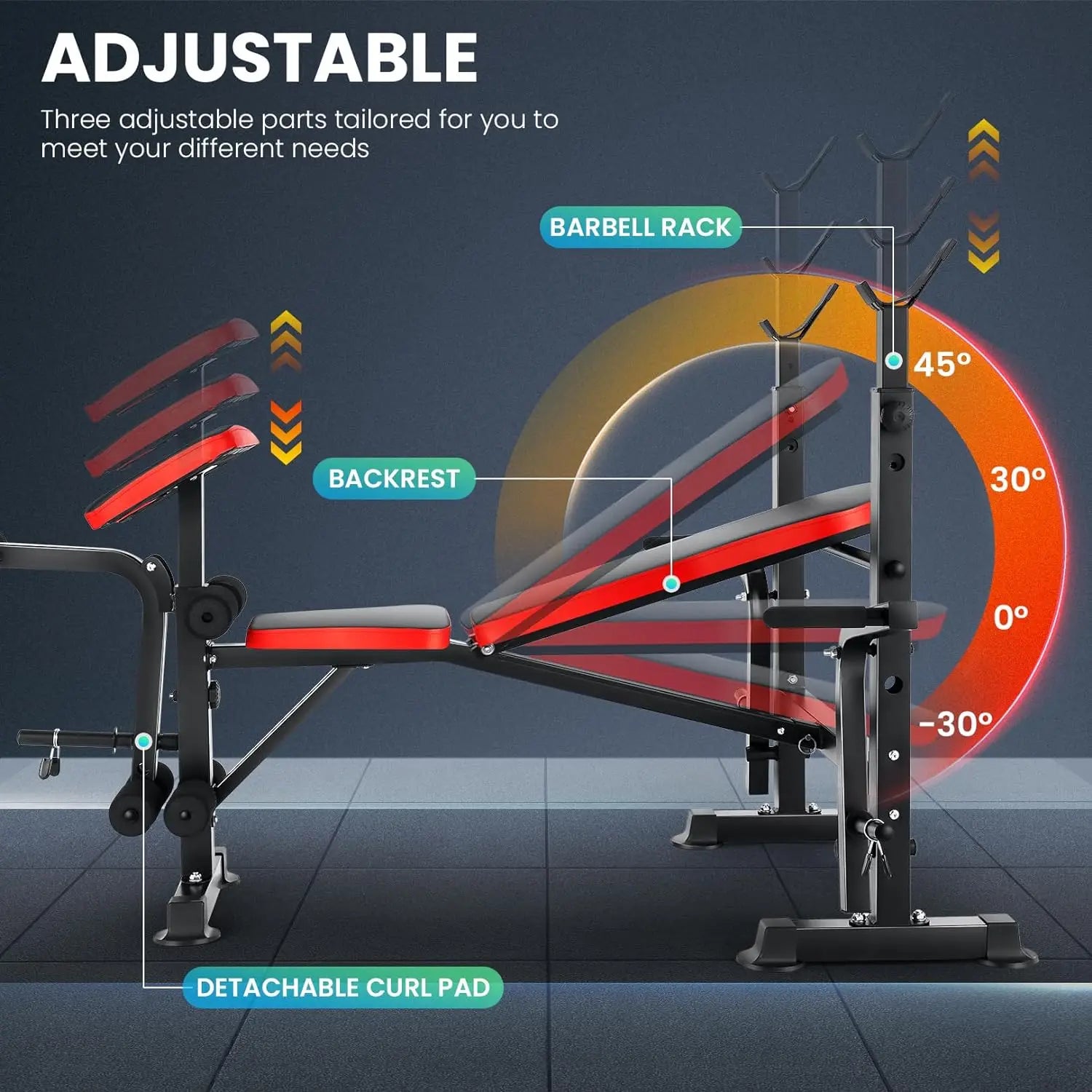 Weight Bench Set with Squat Rack.