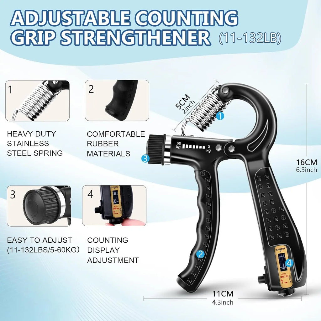 Adjustable Muscle Building Grip Trainer Kit