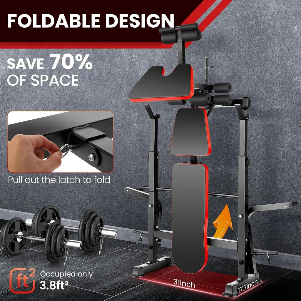 Weight Bench Set with Squat Rack.