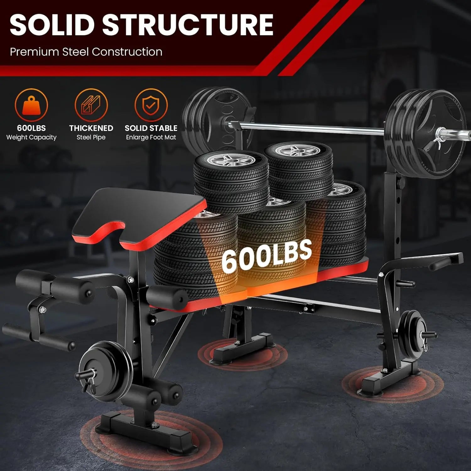 Weight Bench Set with Squat Rack.