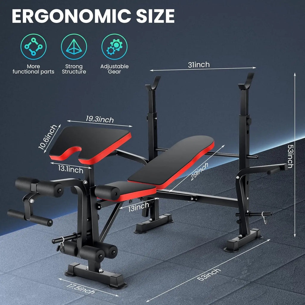 Weight Bench Set with Squat Rack.