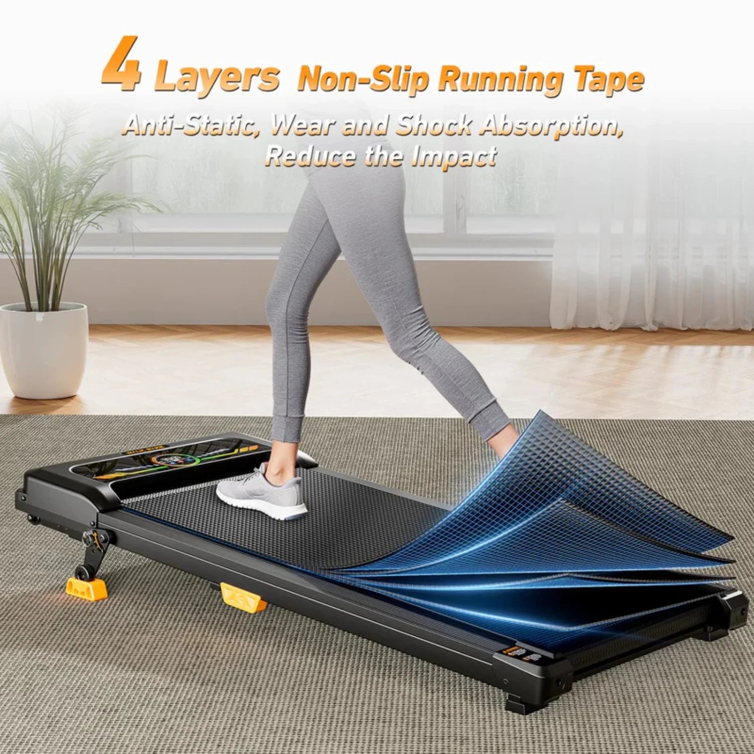 Portable Incline Walking Treadmill with LED Display & Remote Control.