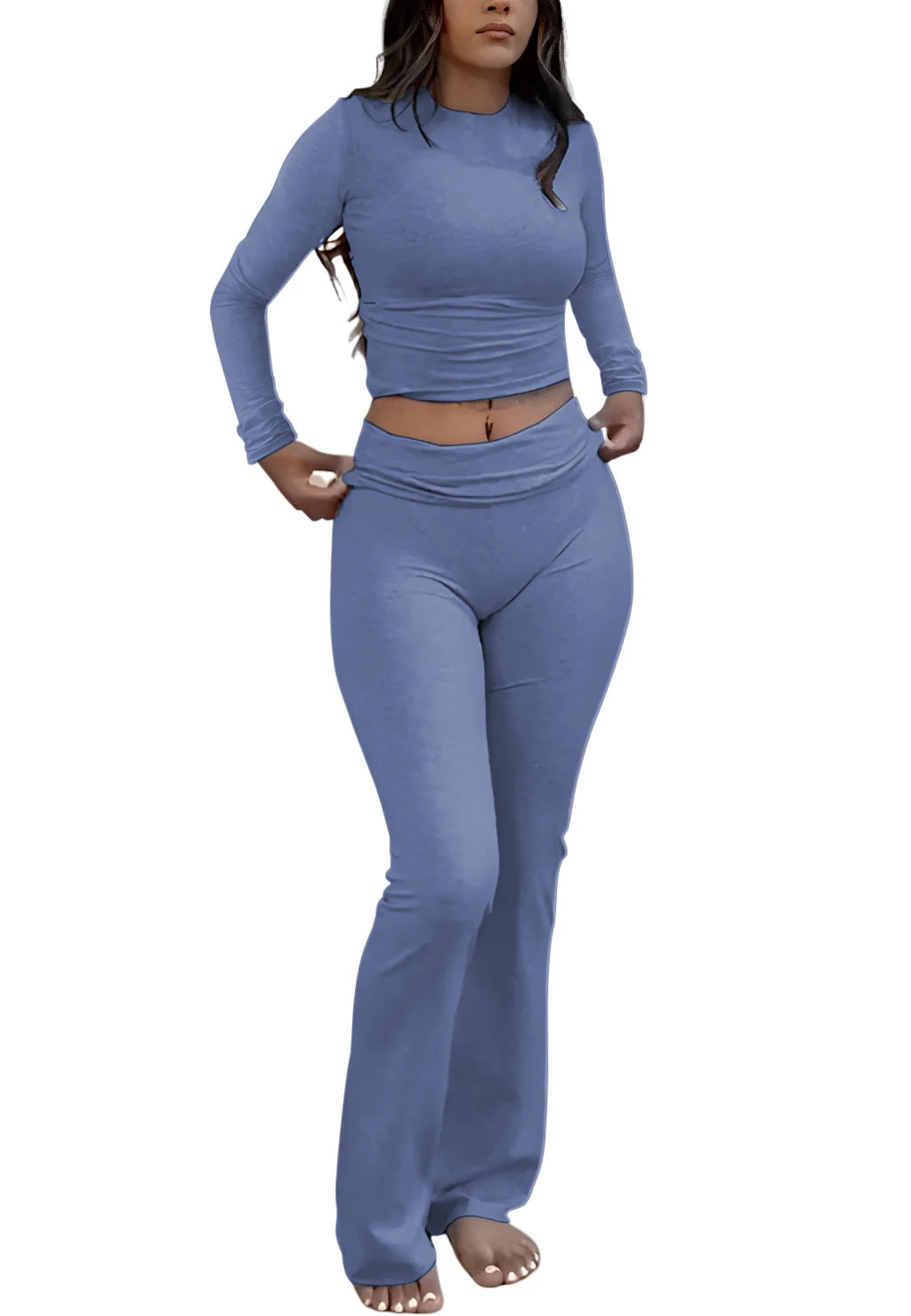 Women's Yoga Two-Piece Wide-Leg Activewear Set
