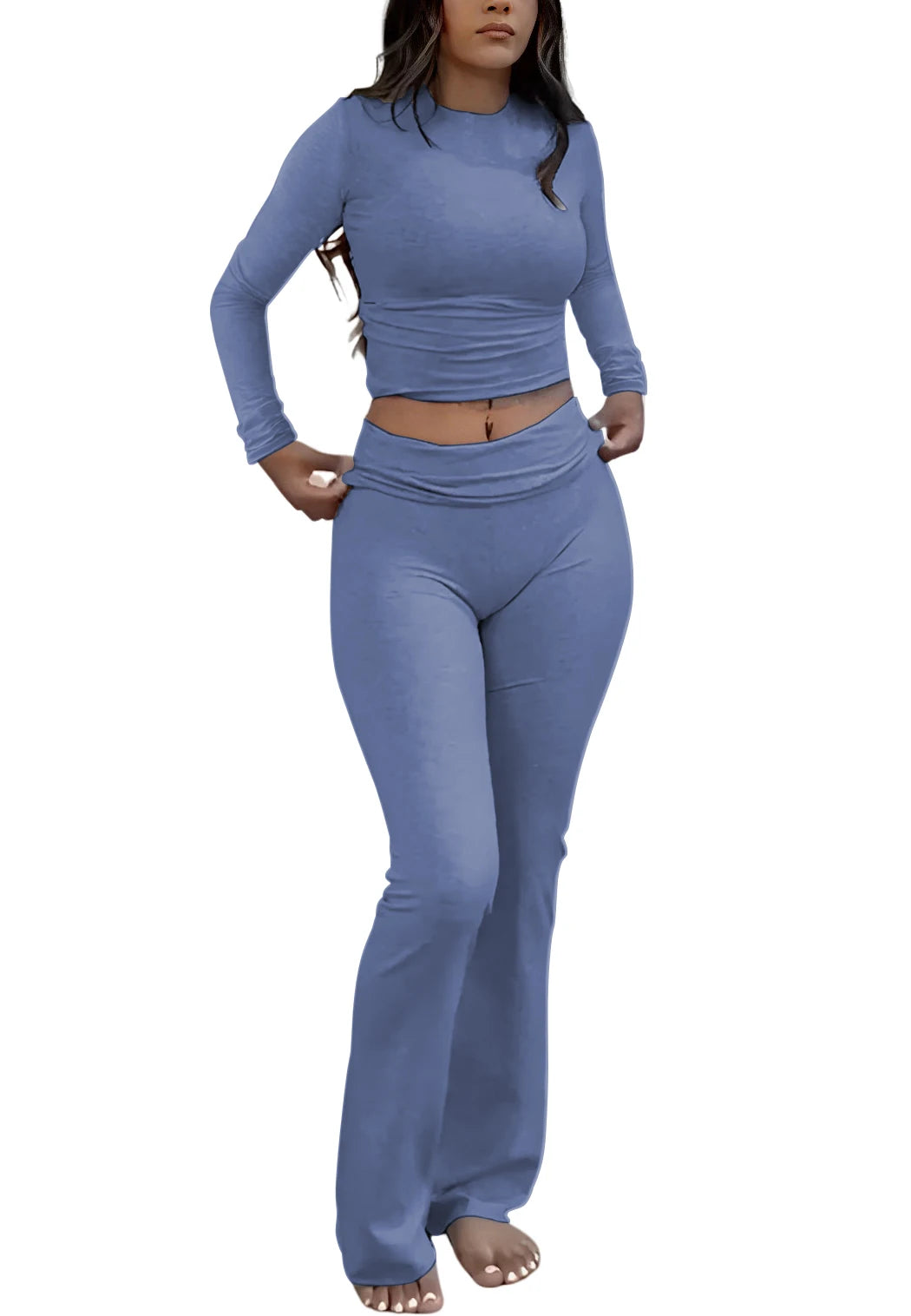 Women's Yoga Two-Piece Wide-Leg Activewear Set