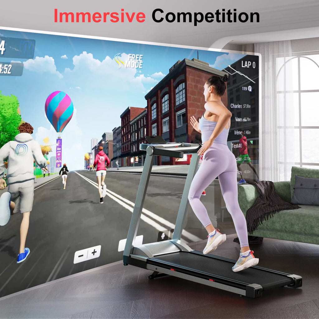 Foldable Data Monitoring Incline Home Treadmill