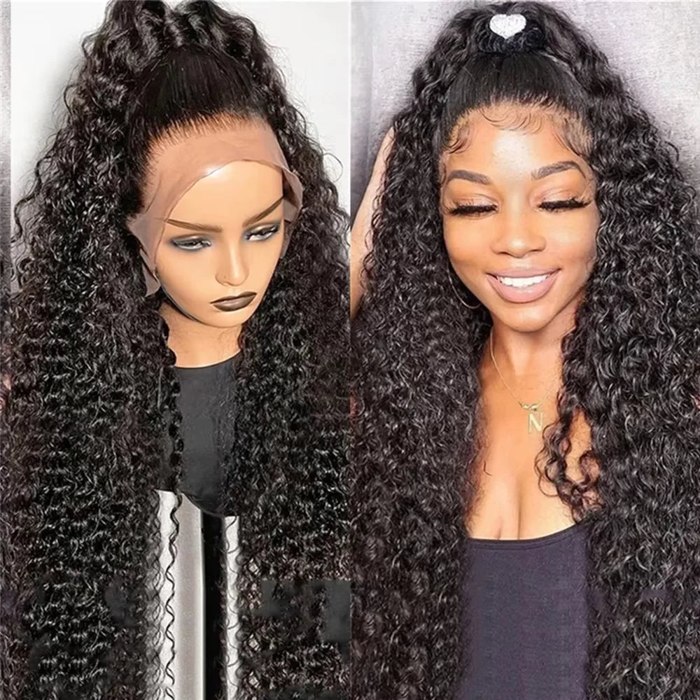 HD Lace Front Human Hair Wigs Deep Wave  Wig.