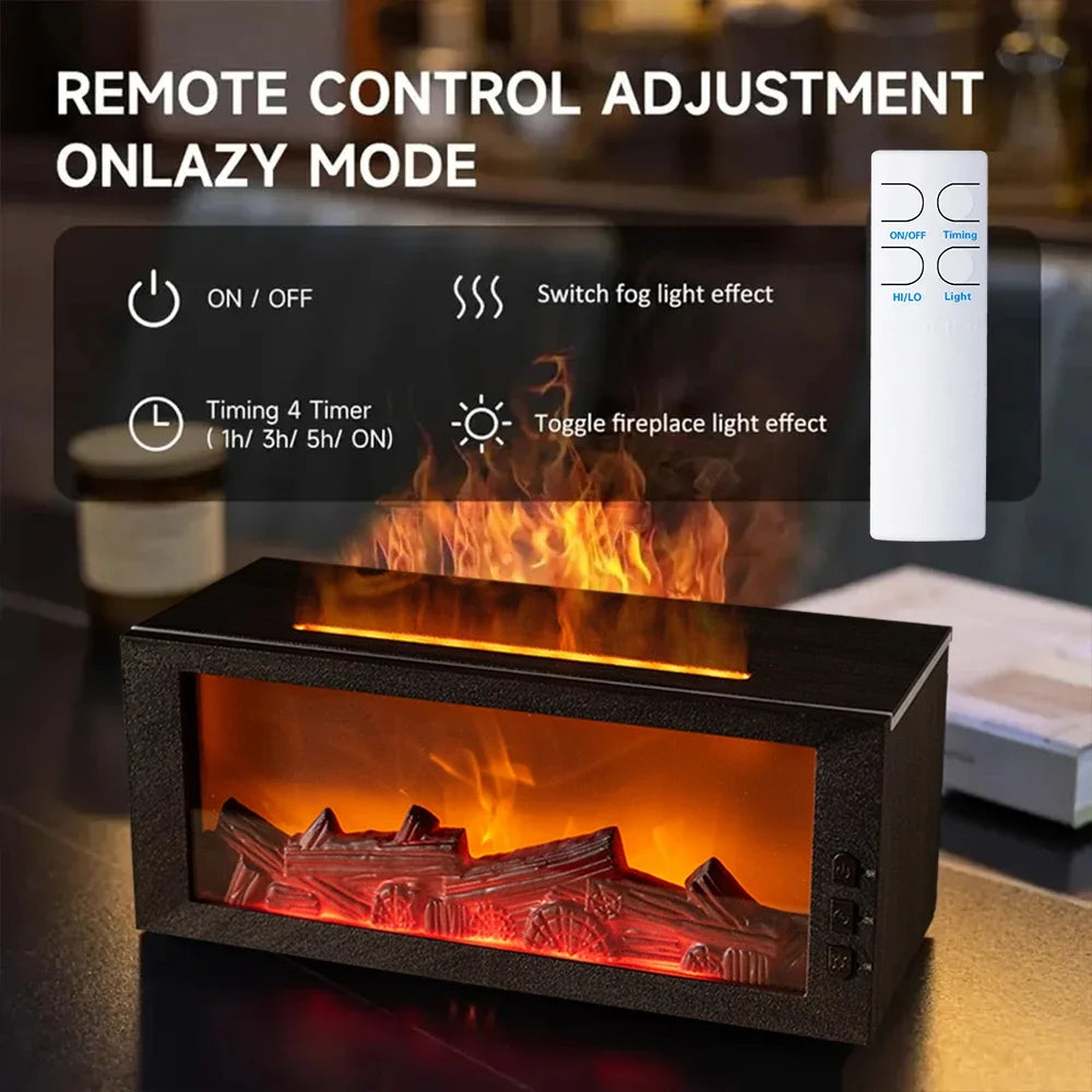 Essential Oils Humidifier with LED Light 4In1 Fireplace Air Humidifier