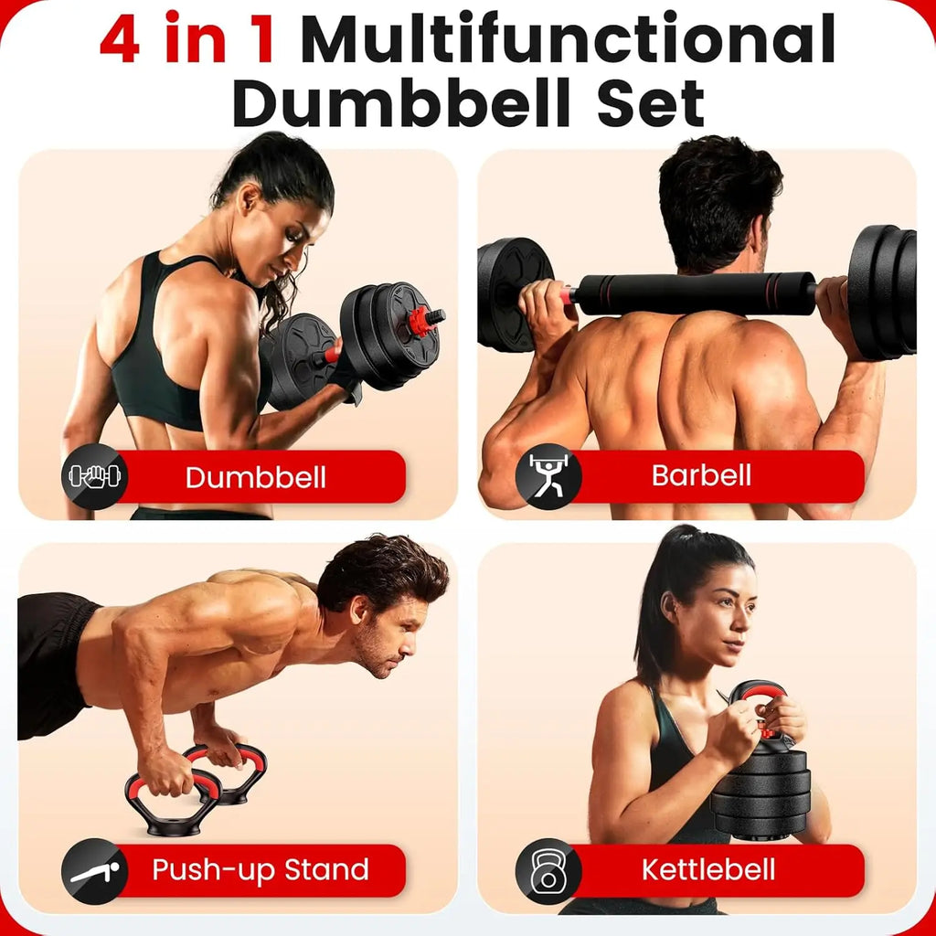 Adjustable Dumbbell Set, 20-90lbs Free Weights for Men and Women