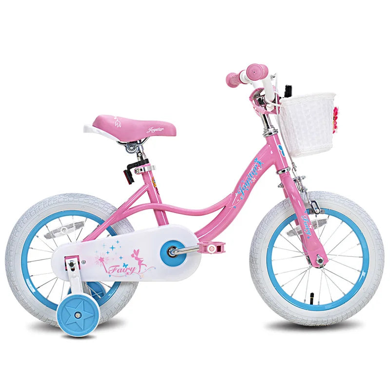 JOYSTAR Fairy Bike with Training Wheels, Handbrake and Basket.