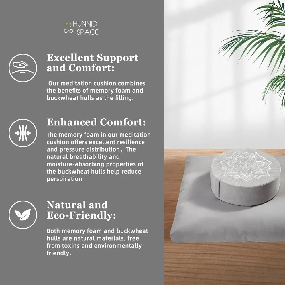 Meditation Cushion Set with Memory Foam