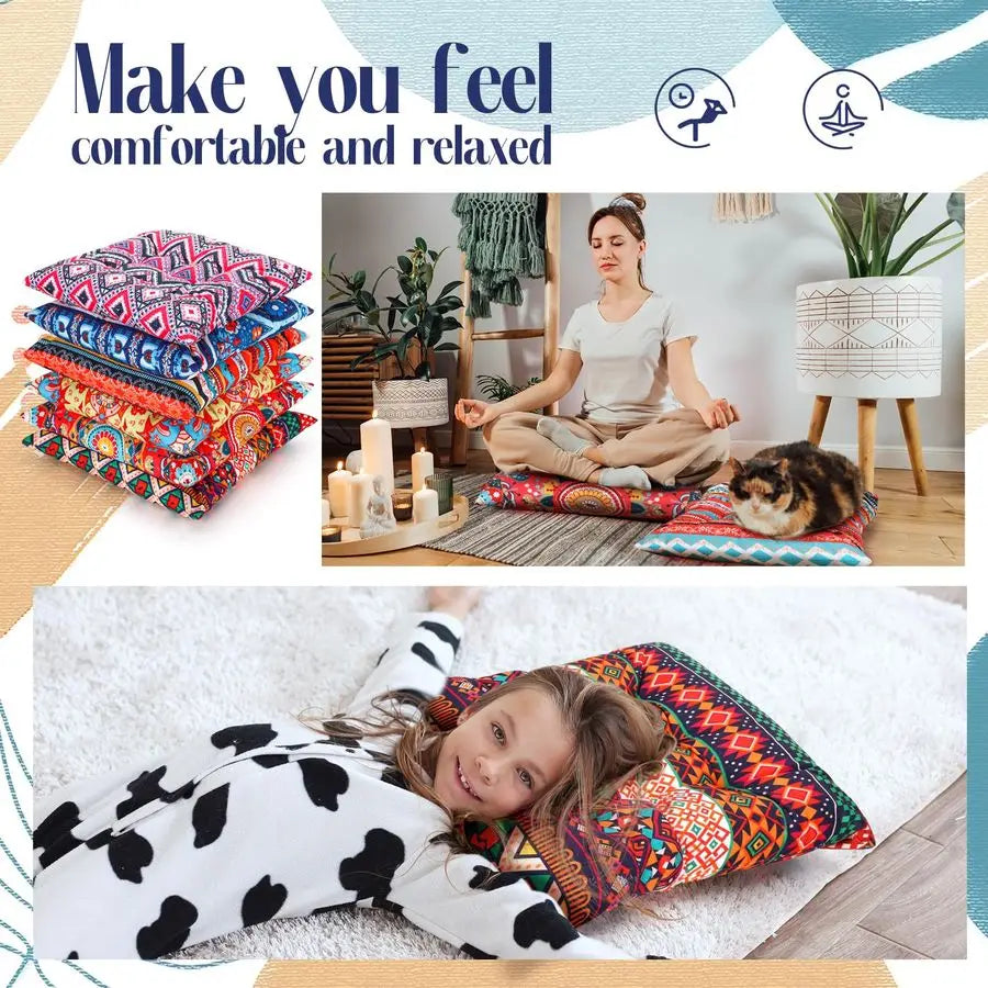 6 Pcs Bohemian Floor Pillows Cushions