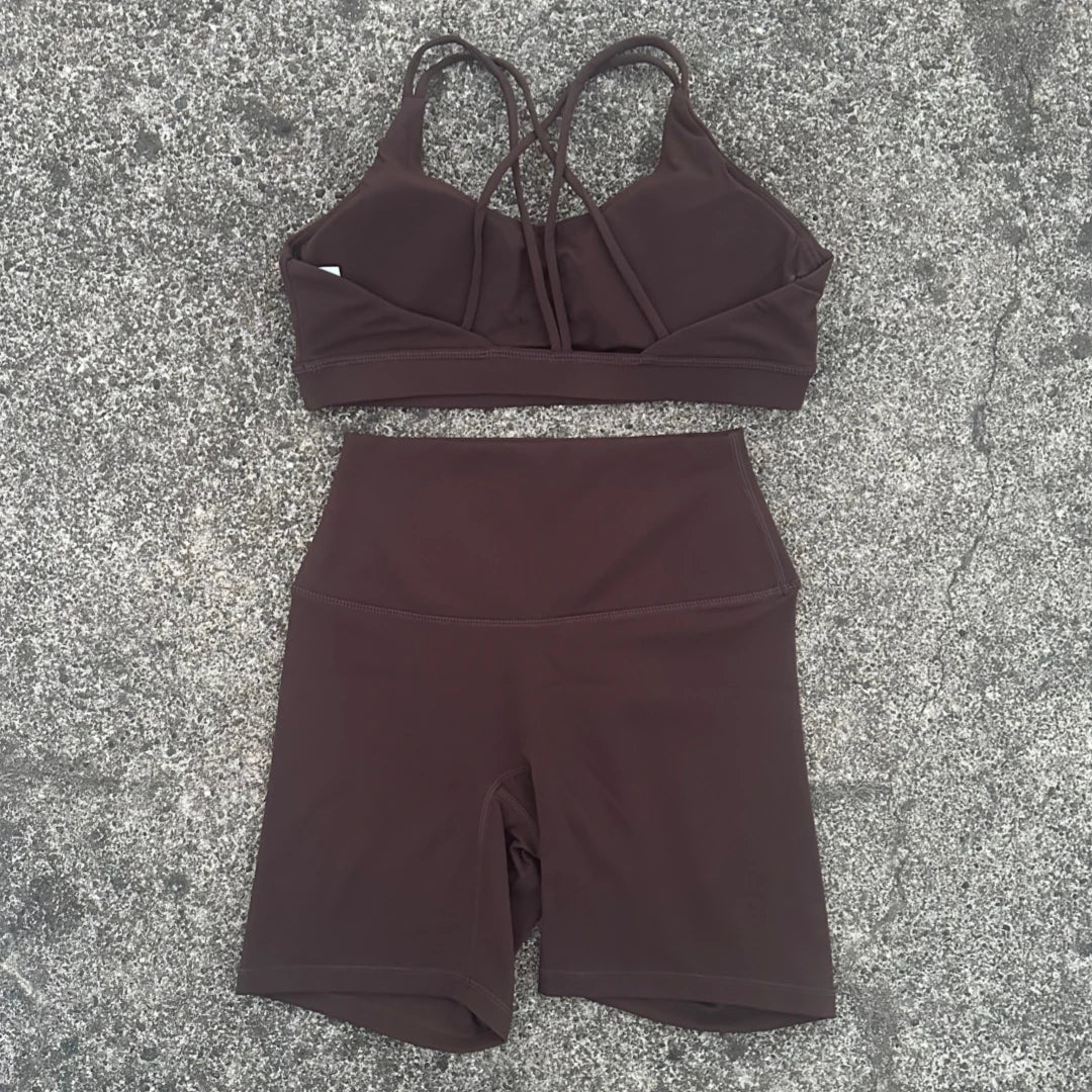 Women Gym Bra+High Waist Short Leggings.