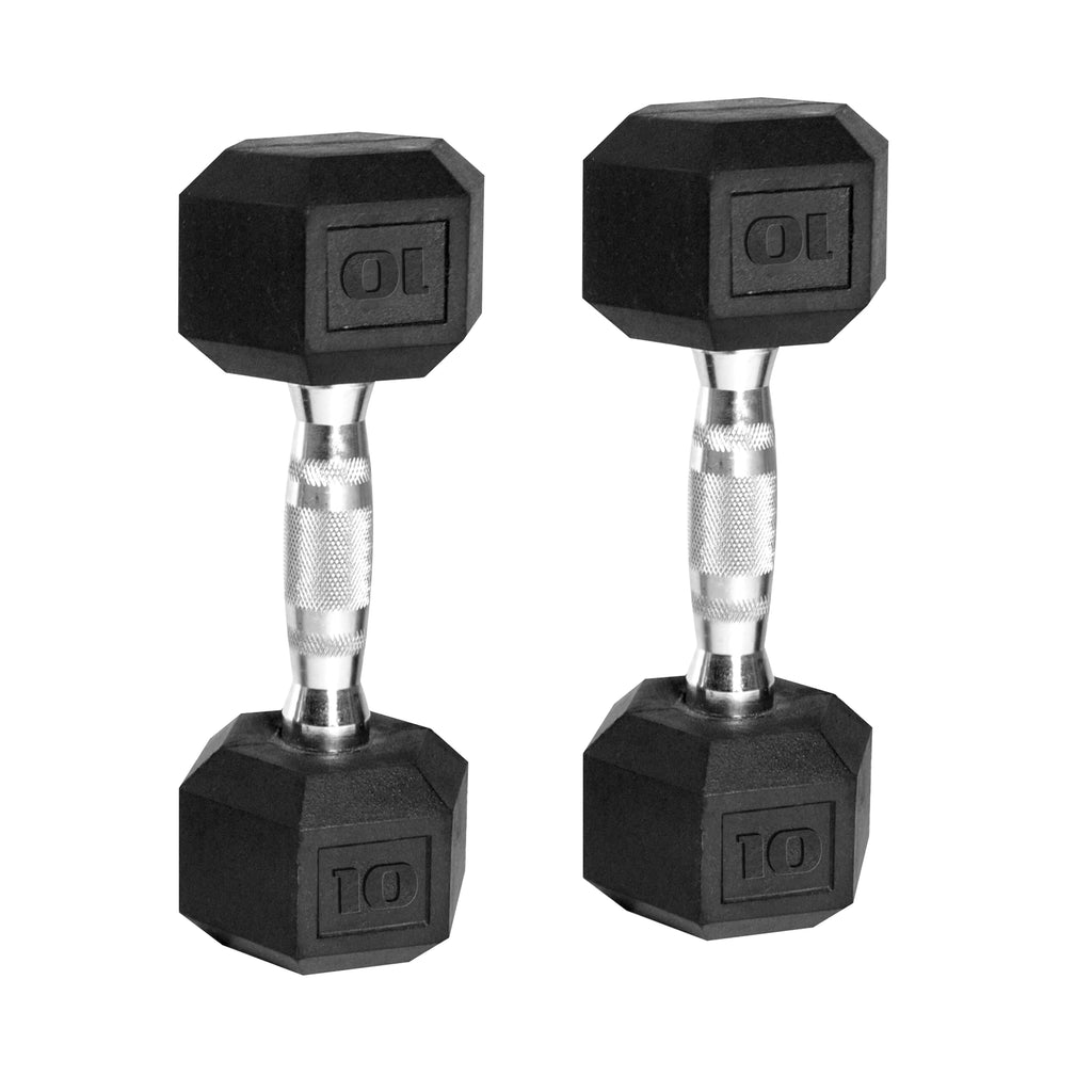 50 lb Rubber Hex Dumbbell Weight Set.