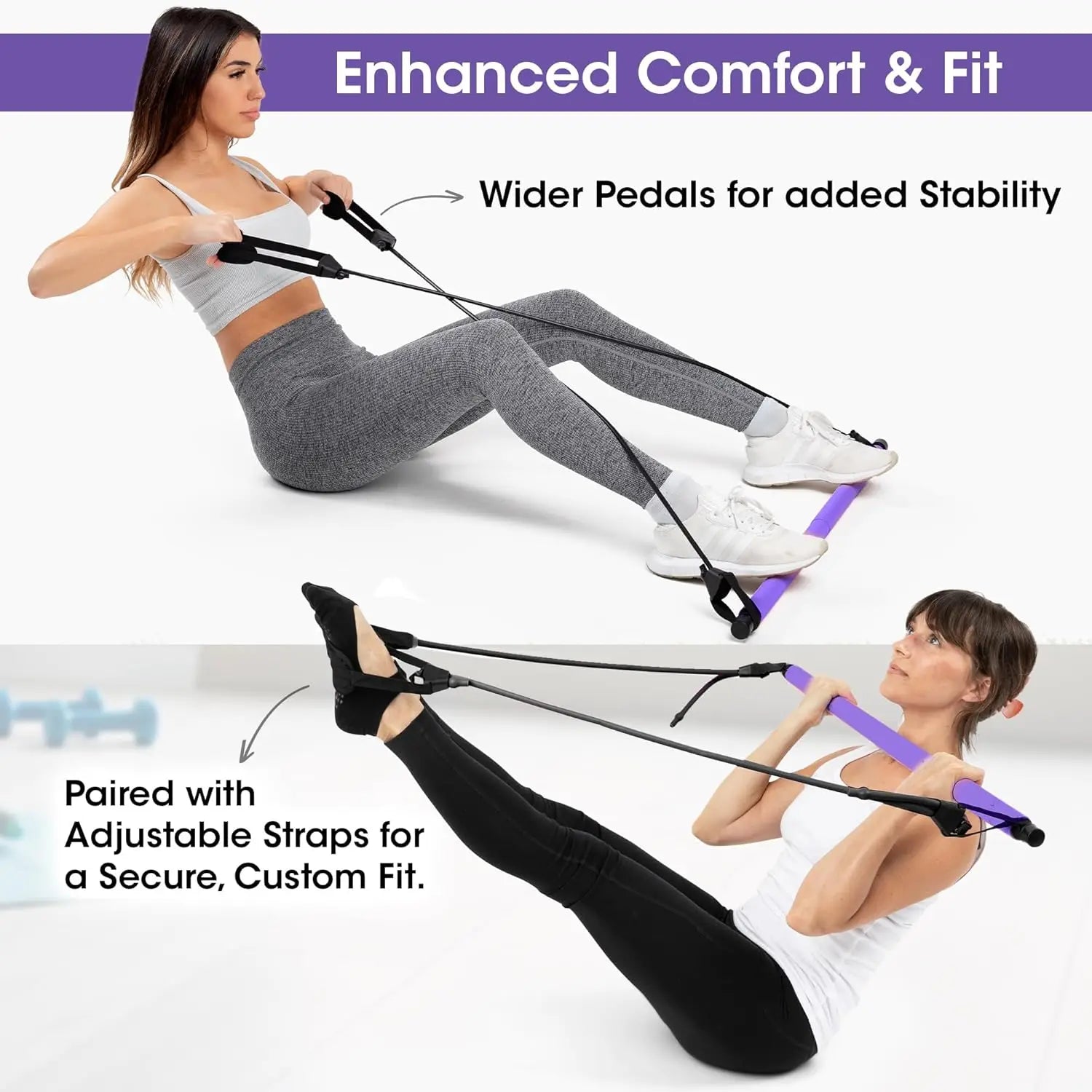 Multifunctional Pilates Bar Kit with Resistance Band