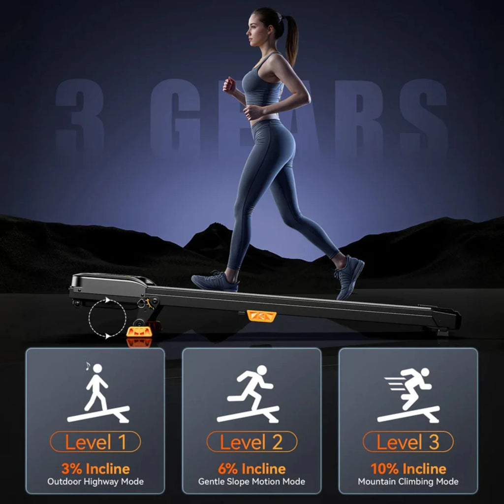 Portable Incline Walking Treadmill with LED Display & Remote Control.
