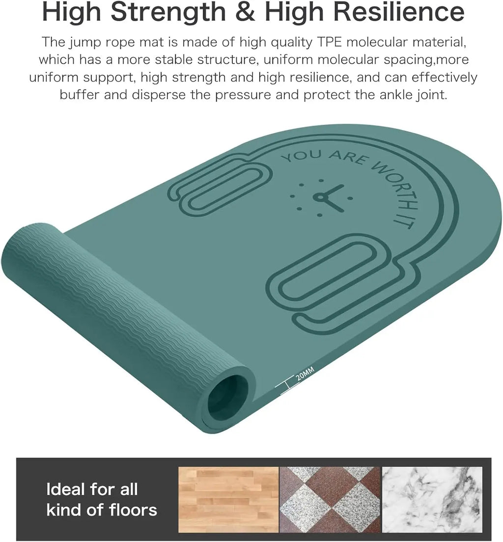 Jump Rope Mat with Carrying Bag & Rope