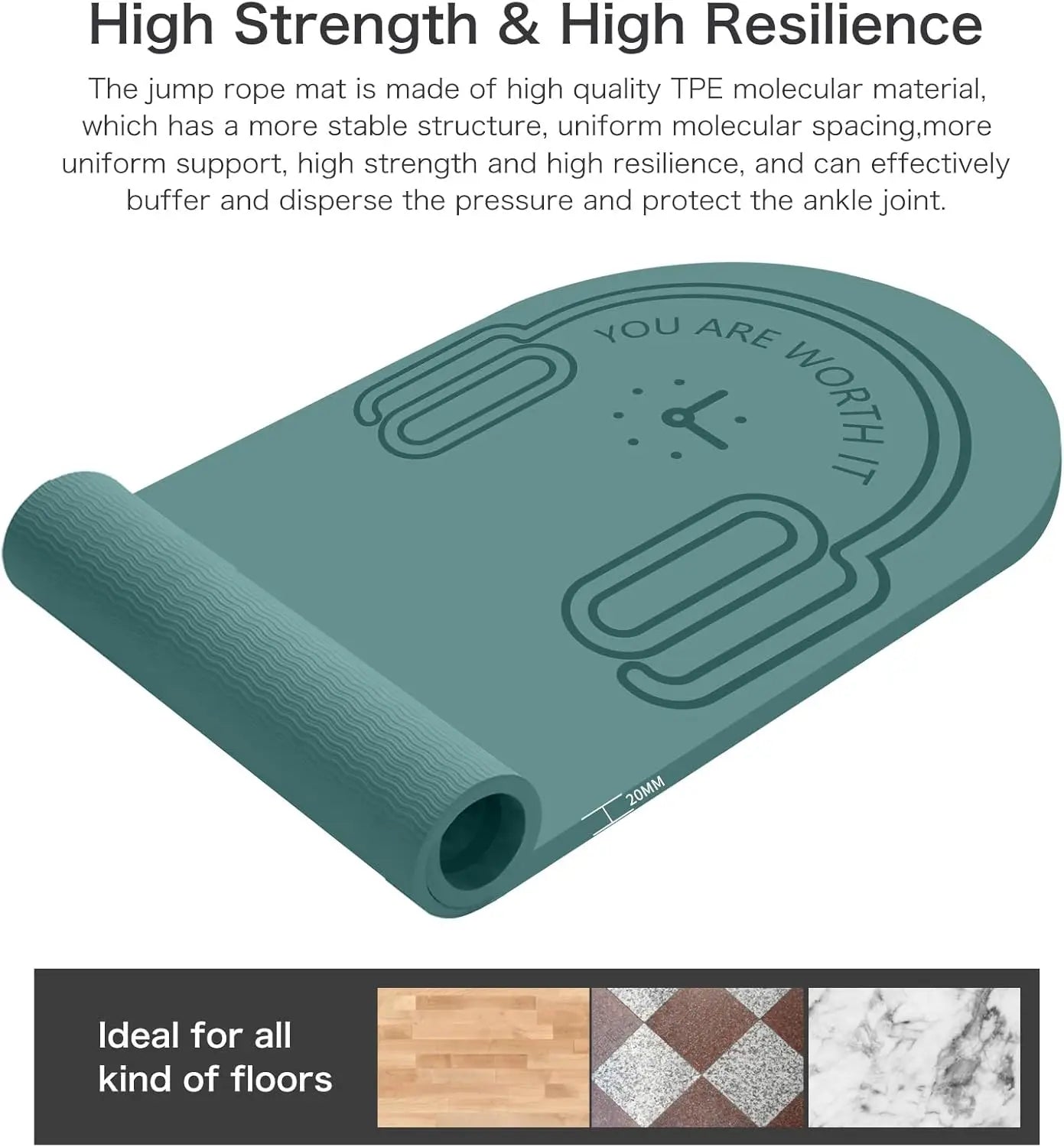 Jump Rope Mat with Carrying Bag & Rope