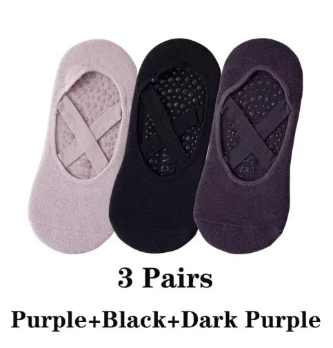 Women Cotton Silicone Non-slip Pilates Grip Sports Sock.