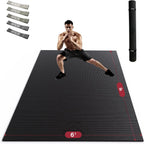 Extra Large Non Slip, Shock Absorbing, with Resistance Bands & Storage Bag Mat.