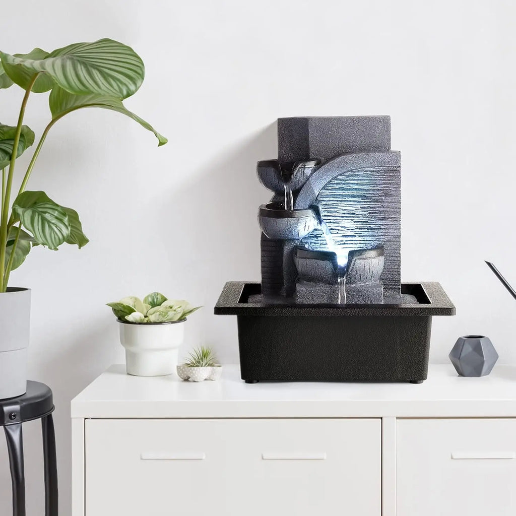 Indoor Waterfall Fountain with LED Light Decor