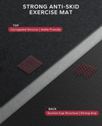 Extra Large Non Slip, Shock Absorbing, with Resistance Bands & Storage Bag Mat.