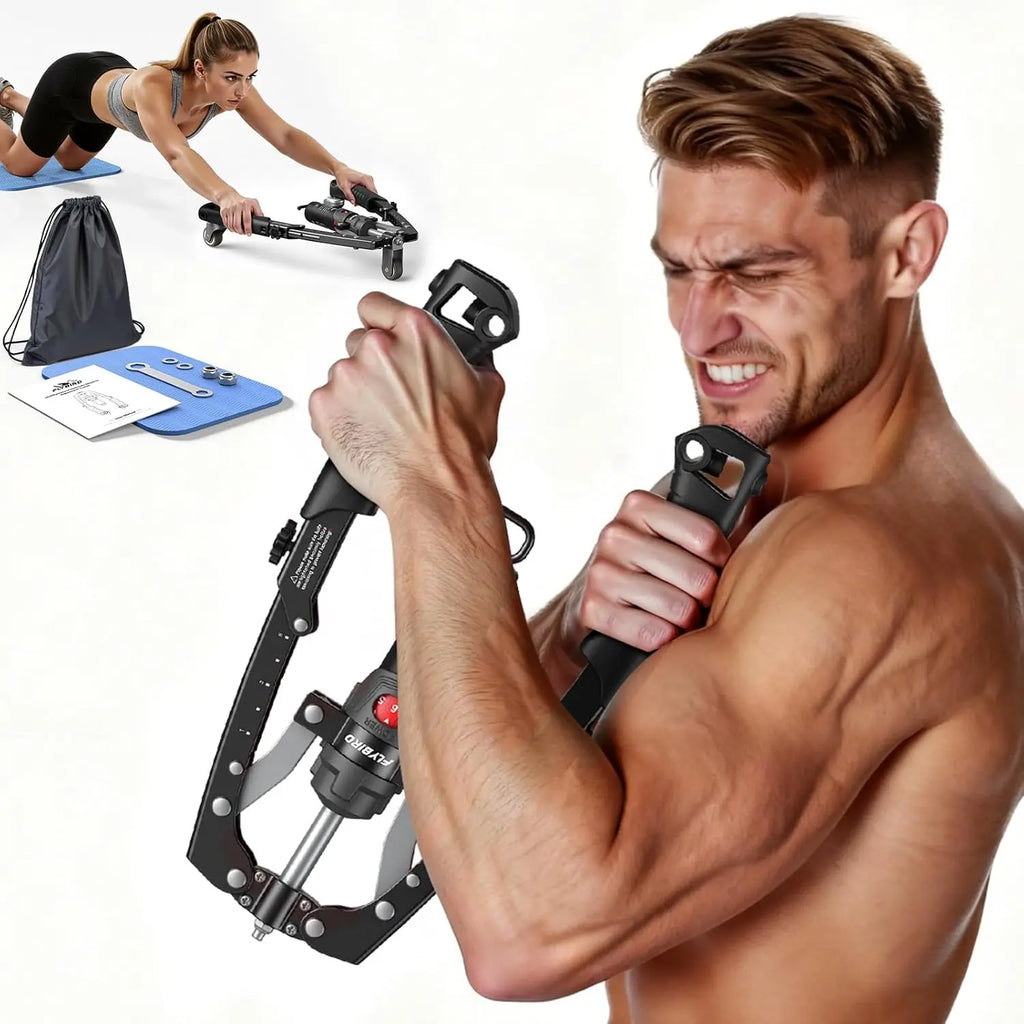 3-in-1 Twister Arm Trainer with Ab Roller Wheel.