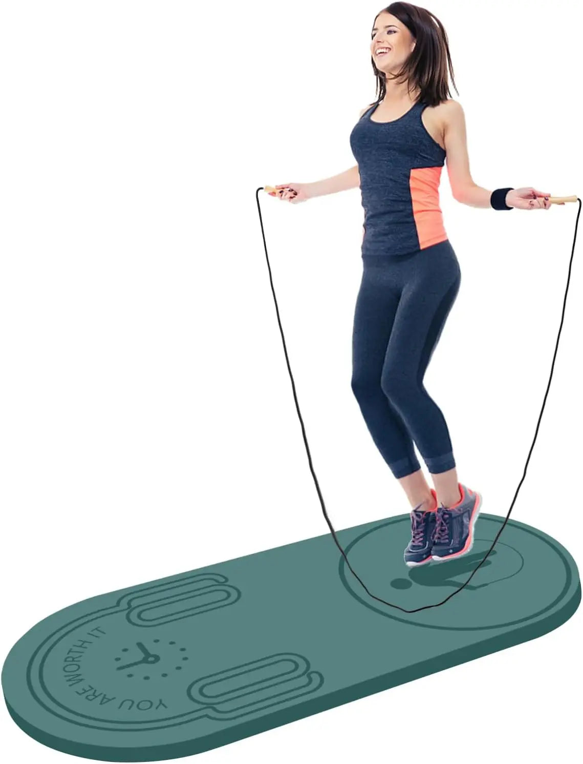 Jump Rope Mat with Carrying Bag & Rope