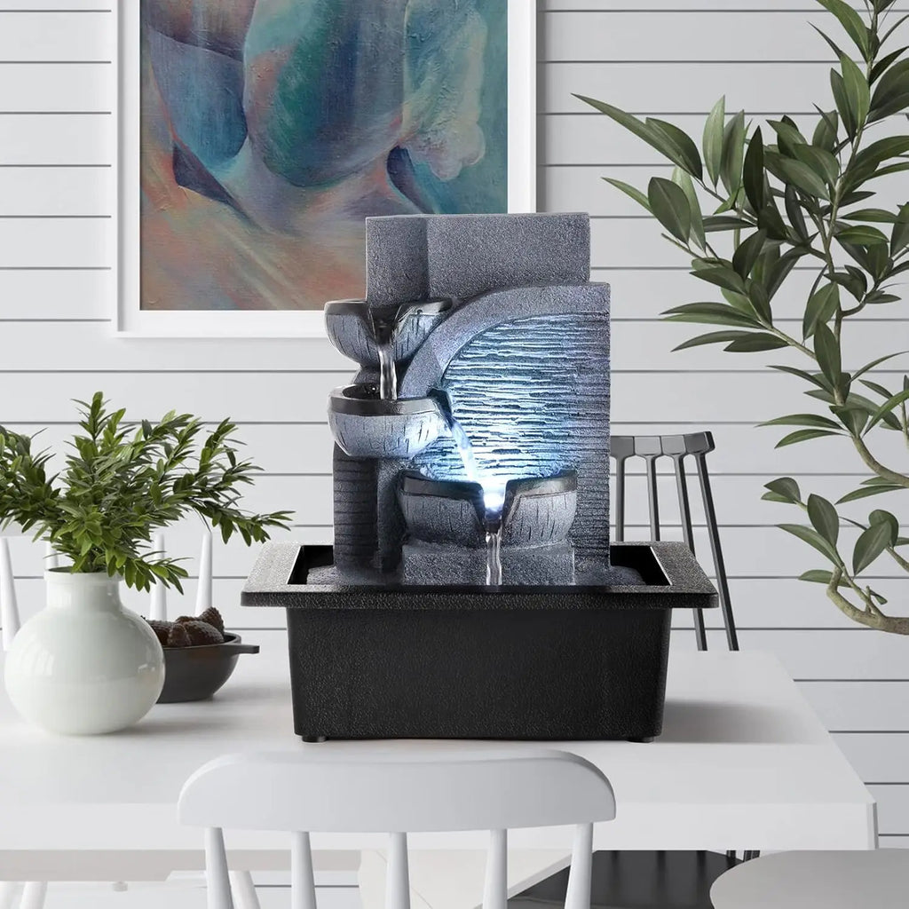 Indoor Waterfall Fountain with LED Light Decor