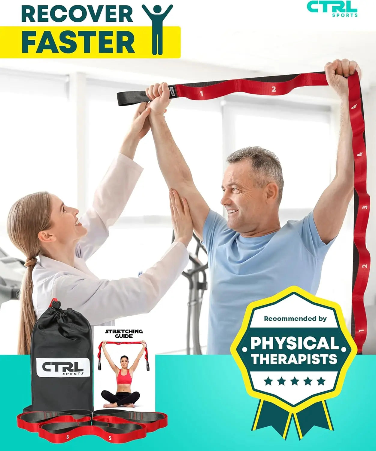 Non-Elastic Stretch Band with Loops for Yoga.