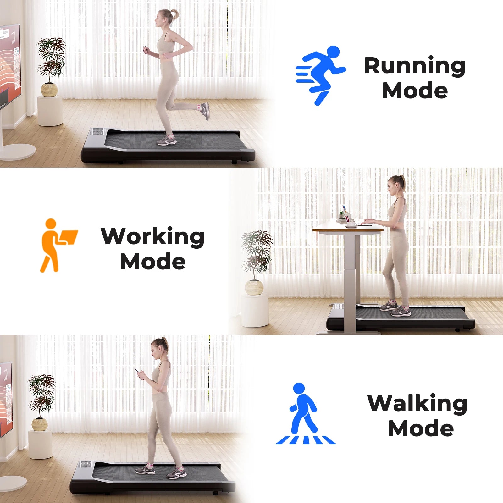 2in1 Led Remote Control Treadmills