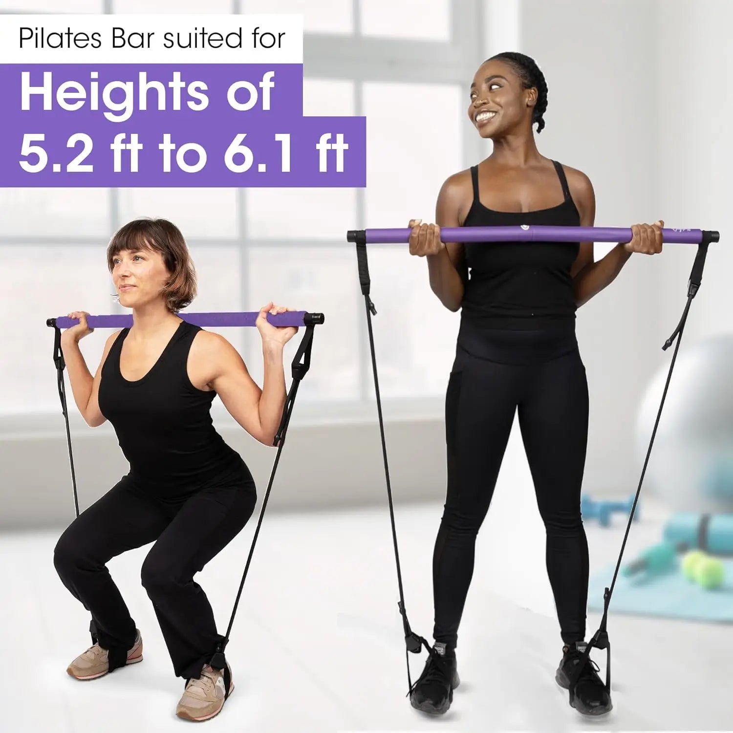 Multifunctional Pilates Bar Kit with Resistance Band