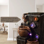 Succulent Growing Fountain with  LED Changing Lights