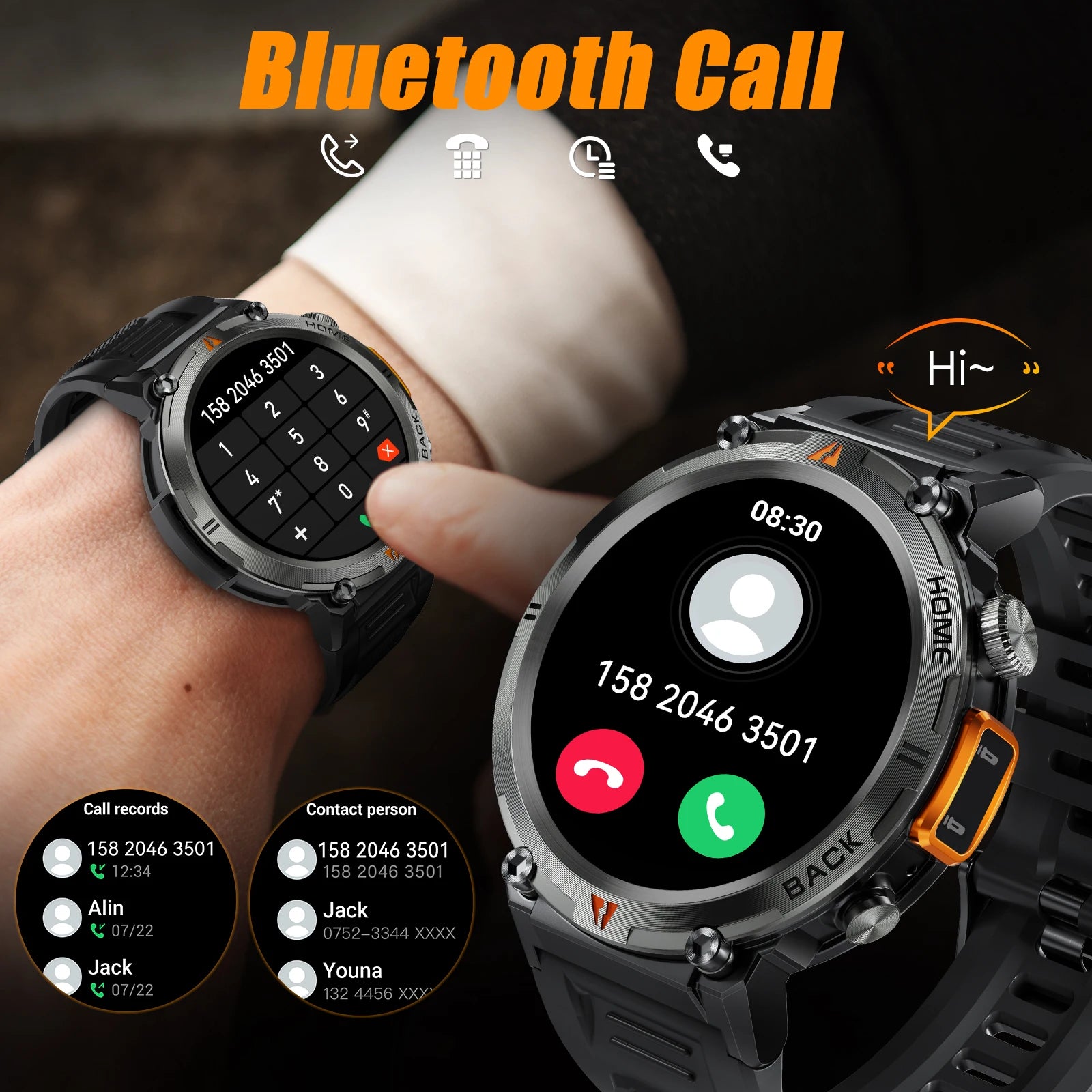 Bluetooth smartwatch Full Touch Screen Health Monitor