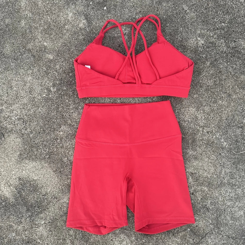 Women Gym Bra+High Waist Short Leggings.