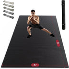 Extra Large Non Slip, Shock Absorbing, with Resistance Bands & Storage Bag Mat.