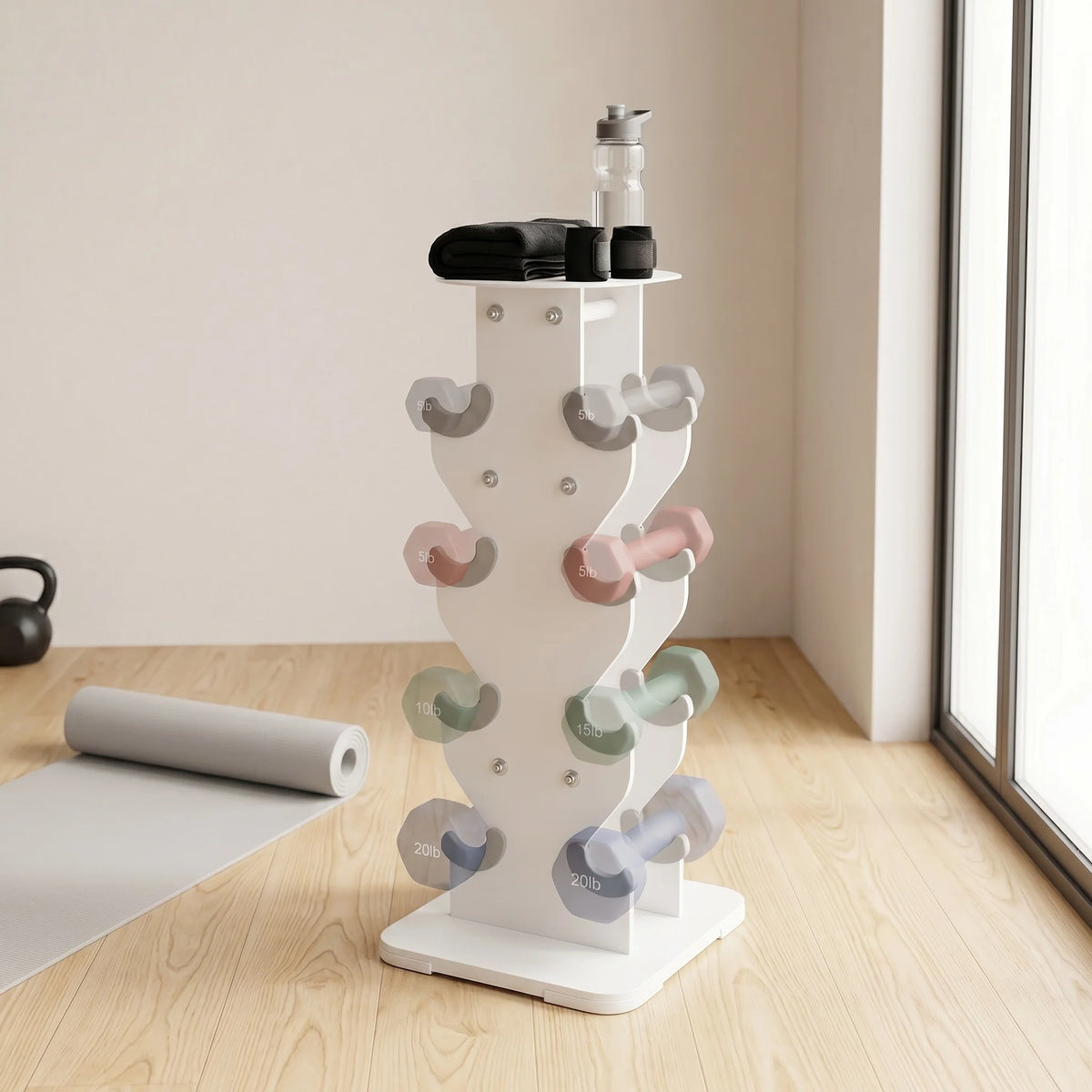 Vertical Dumbbell Heavy Duty Steel Weight Organizer for Home Gym Workout