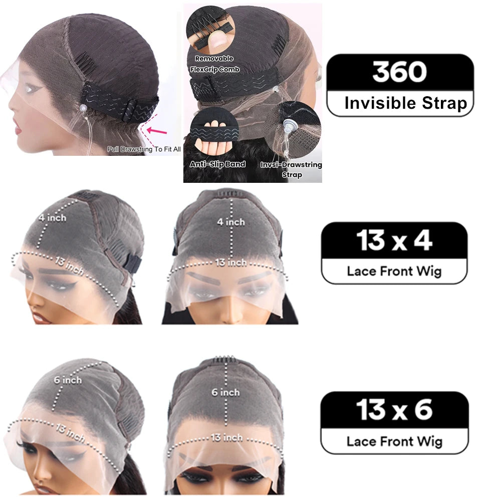 Curly 360 Full Lace Glueless Wig Human Hair Invisible Drawstring.