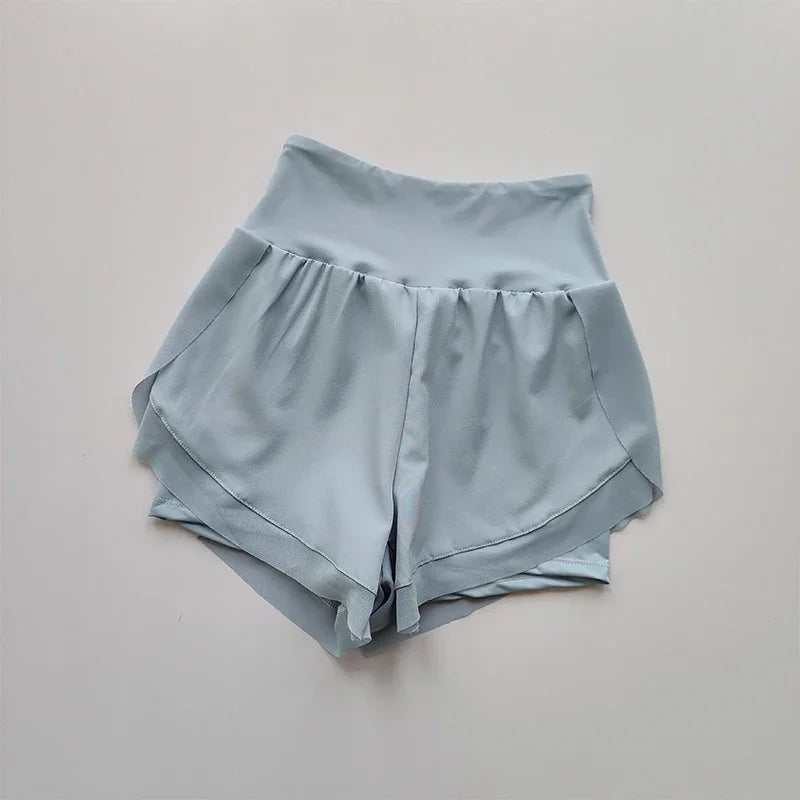 2 In 1 Quick-dry High Waist Fitness Shorts.