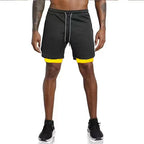 Men Sportswear 2 In 1 Double-deck Training Shorts