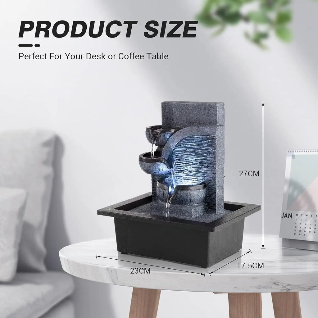 Indoor Waterfall Fountain with LED Light Decor