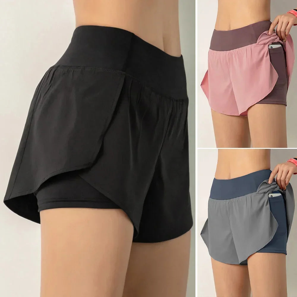 Running Shorts with Wide Waistband Coverage