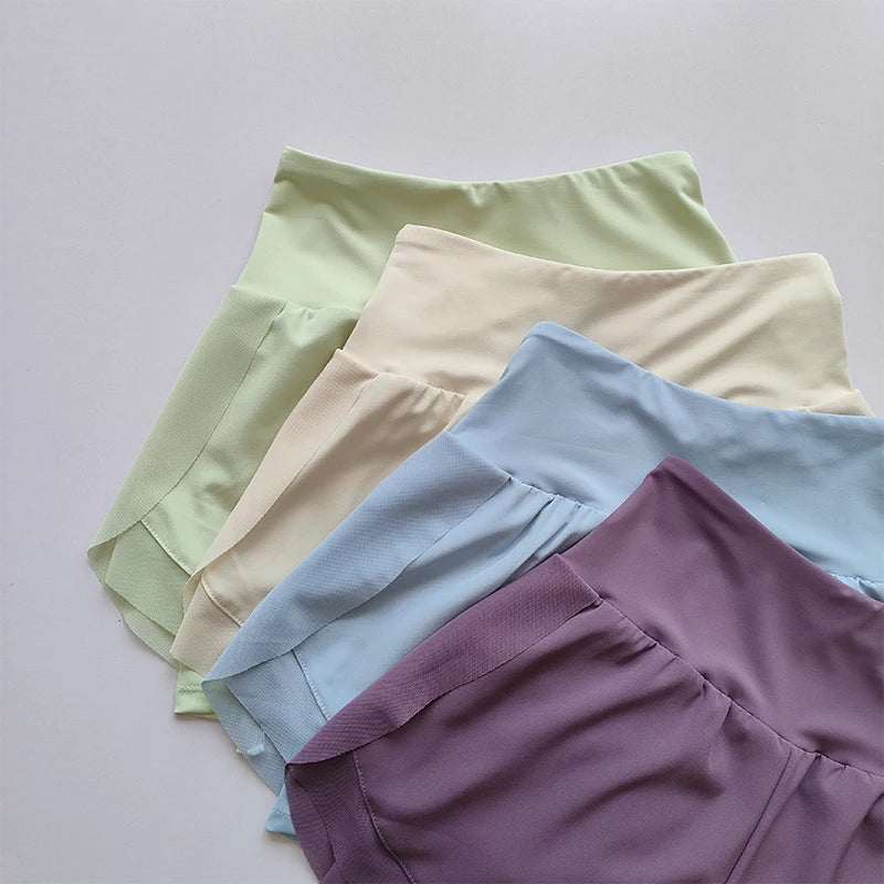 2 In 1 Quick-dry High Waist Fitness Shorts.