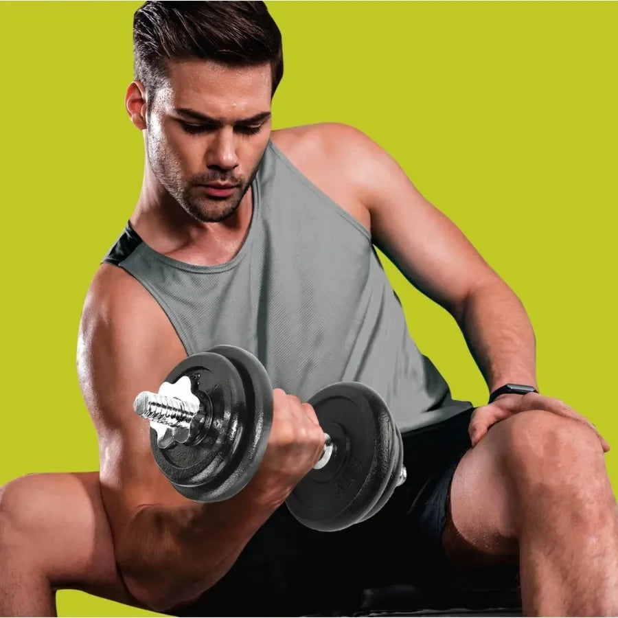 40lb Adjustable Chrome Secure Grip Dumbbell Set