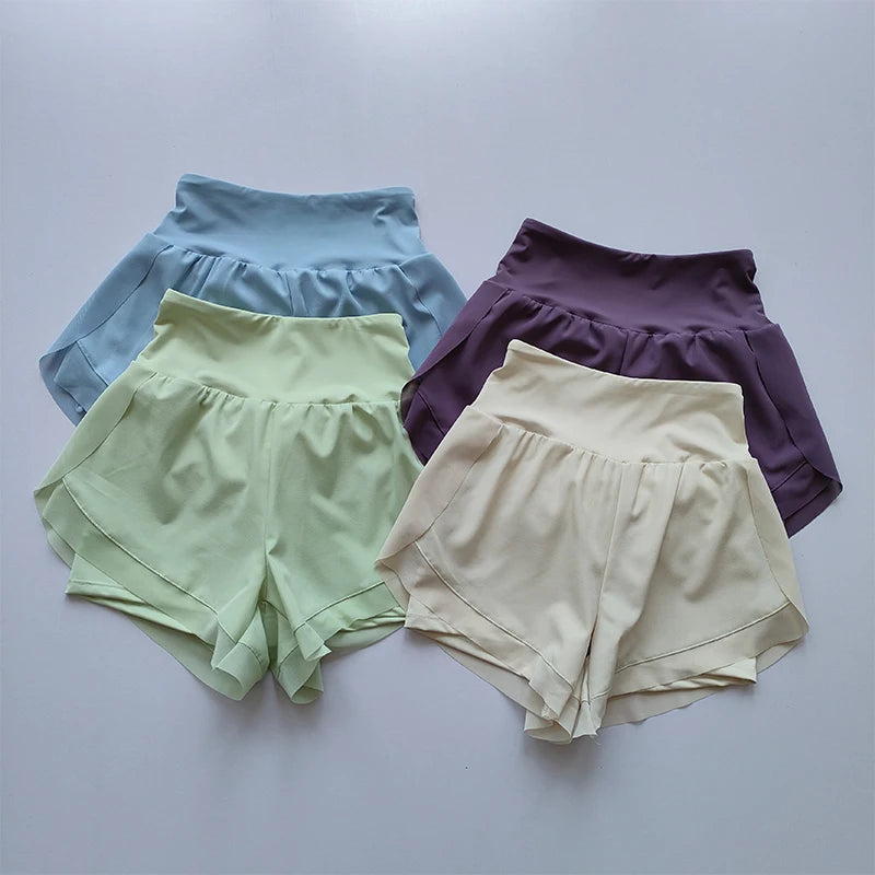 2 In 1 Quick-dry High Waist Fitness Shorts.