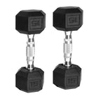 50 lb Rubber Hex Dumbbell Weight Set.