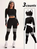 3-Piece Women's Striped Tracksuit