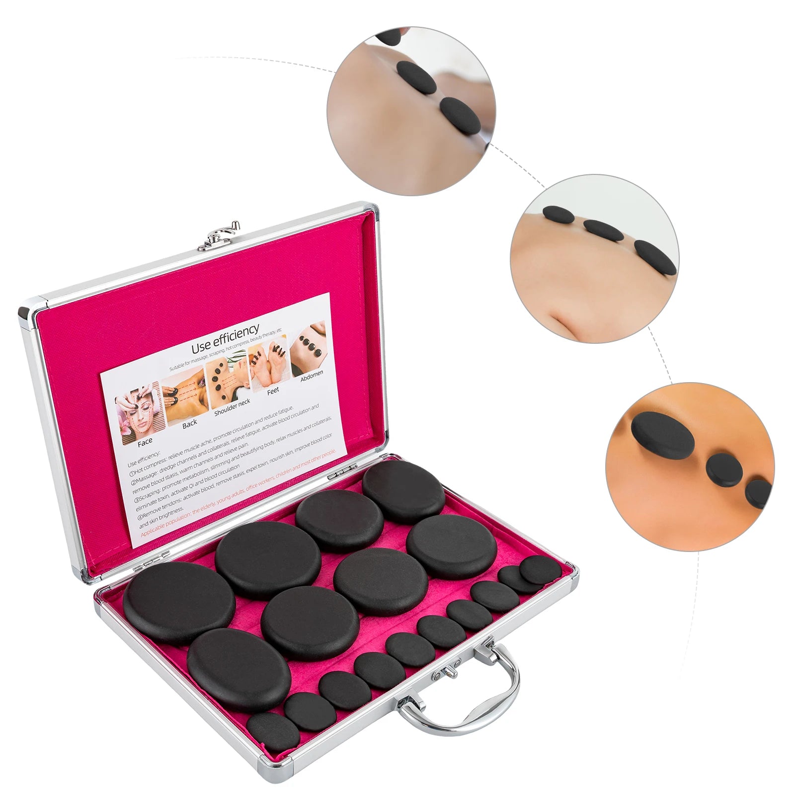 Relaxing Healing Hot Stones Massage Set