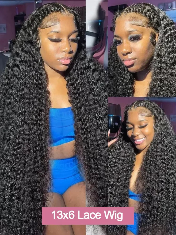 HD Lace Front Human Hair Wigs Deep Wave  Wig.