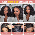 Short Curly Bob Wigs Human Hair .